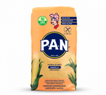 harina precocida de maíz amarillo p.a.n. sin gluten 1 kg