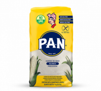 harina precocida de maíz blanco p.a.n. sin gluten 1kg